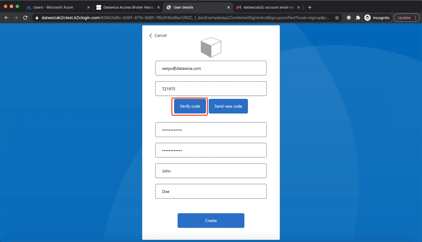 Web App Azure AD B2C SSO | Azure AD B2C Sign Up and Sign In